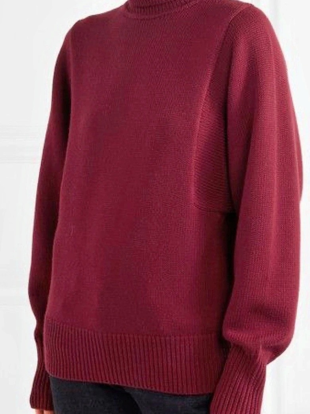 The Row Meredith Turtleneck Sweater Burgundy XS